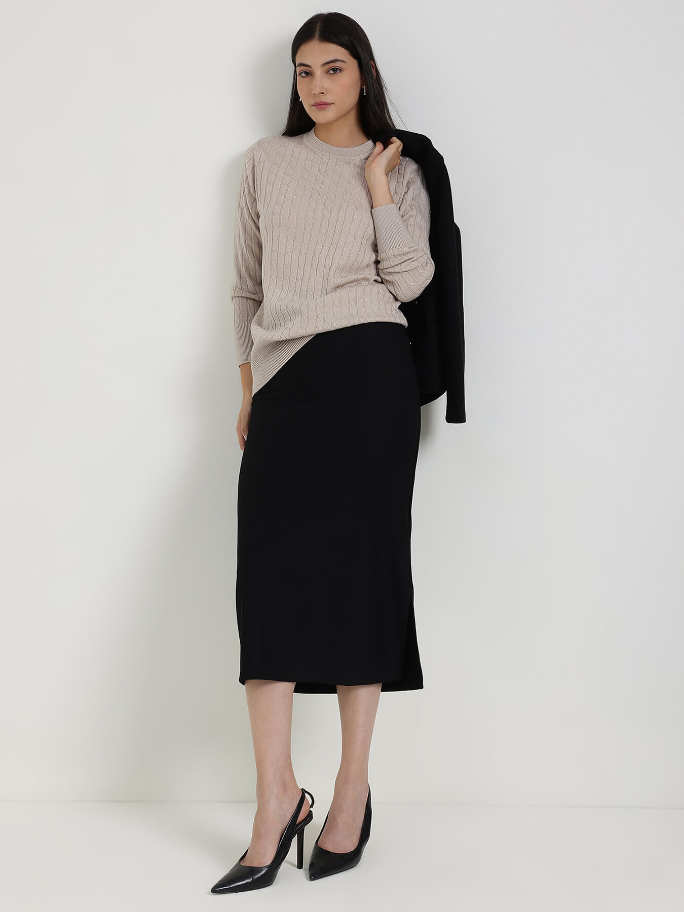 LivSoft Round Neck Sweater - Beige