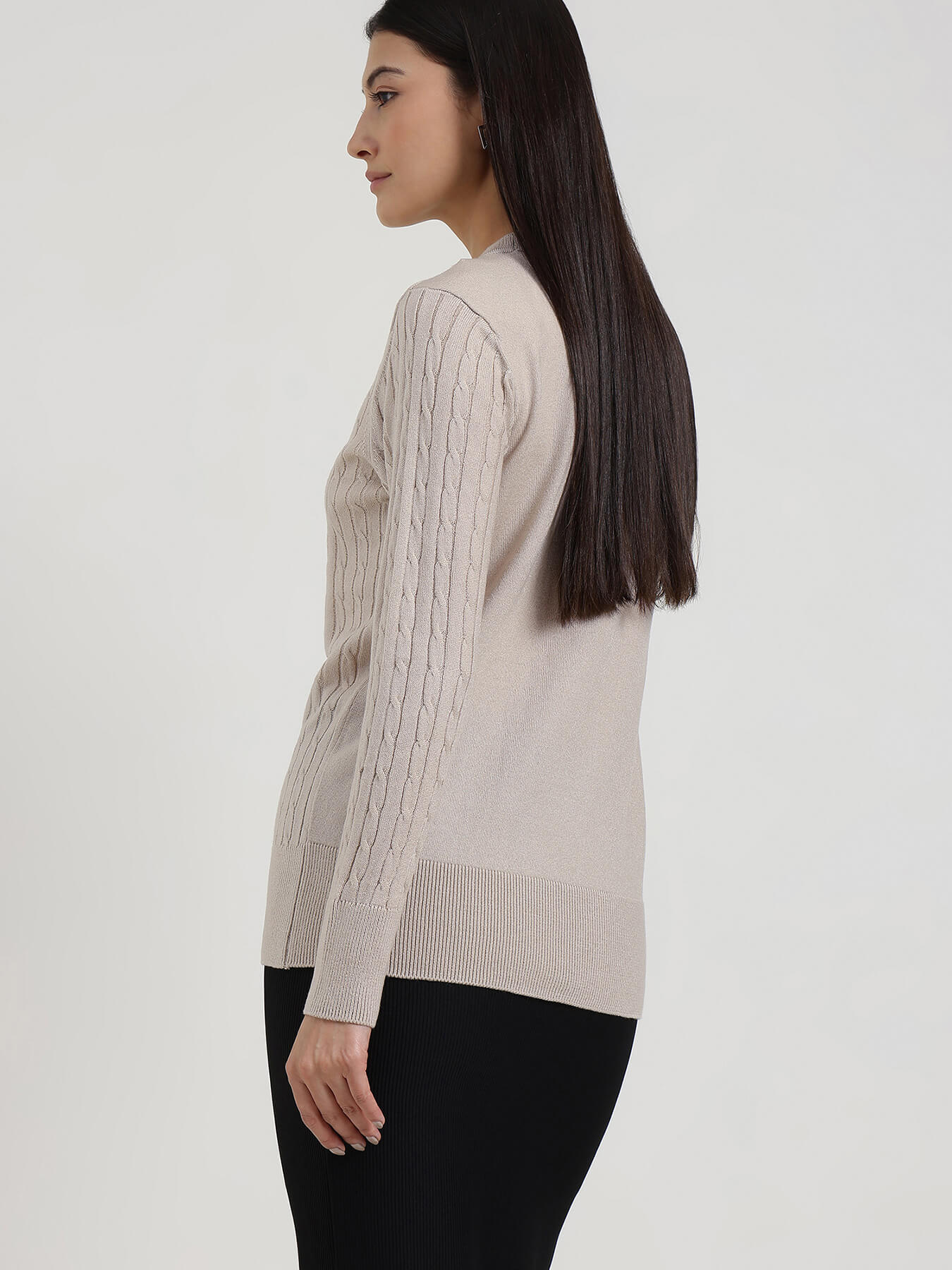 LivSoft Round Neck Sweater - Beige