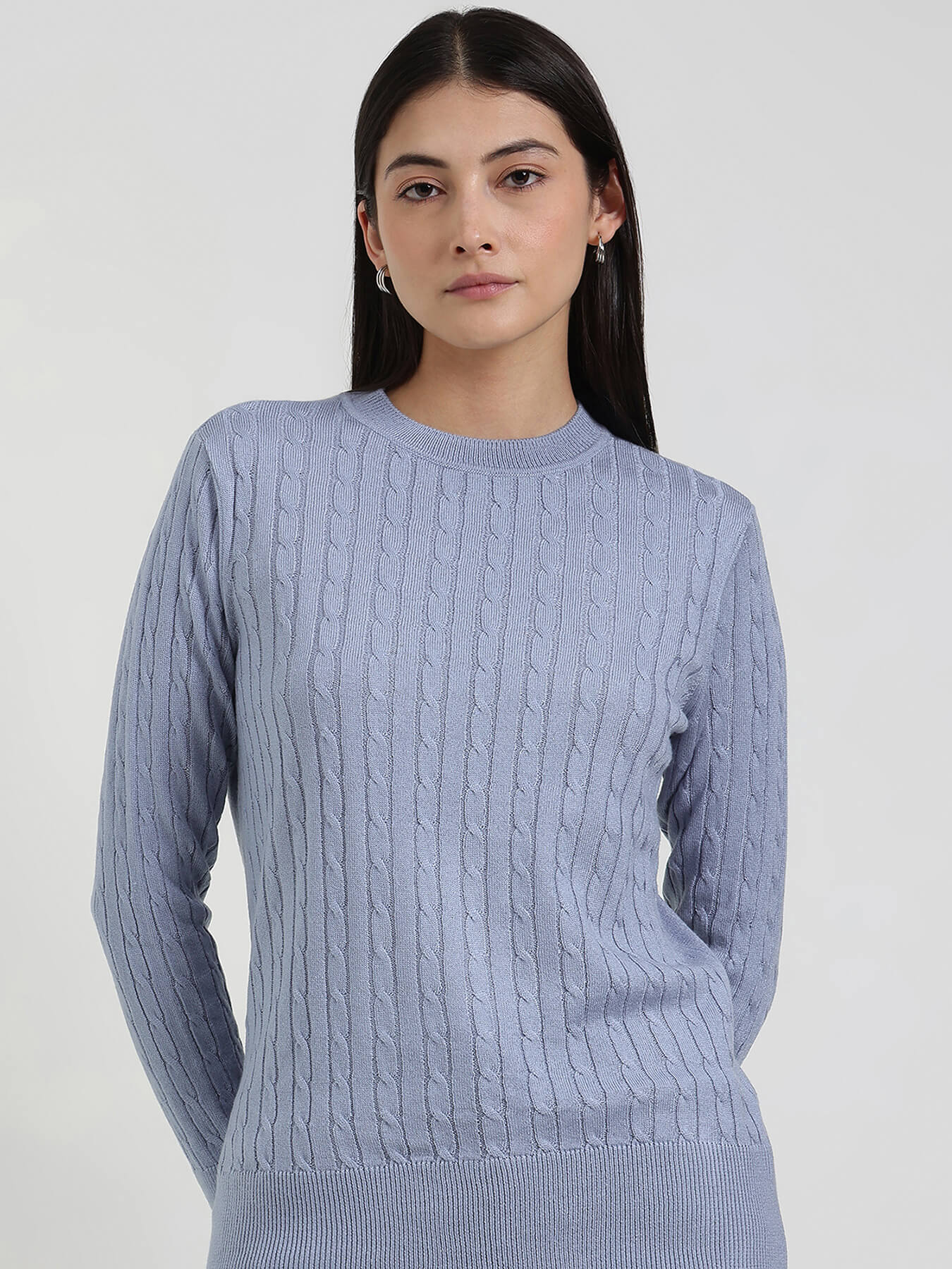 LivSoft Round Neck Sweater - Light Blue