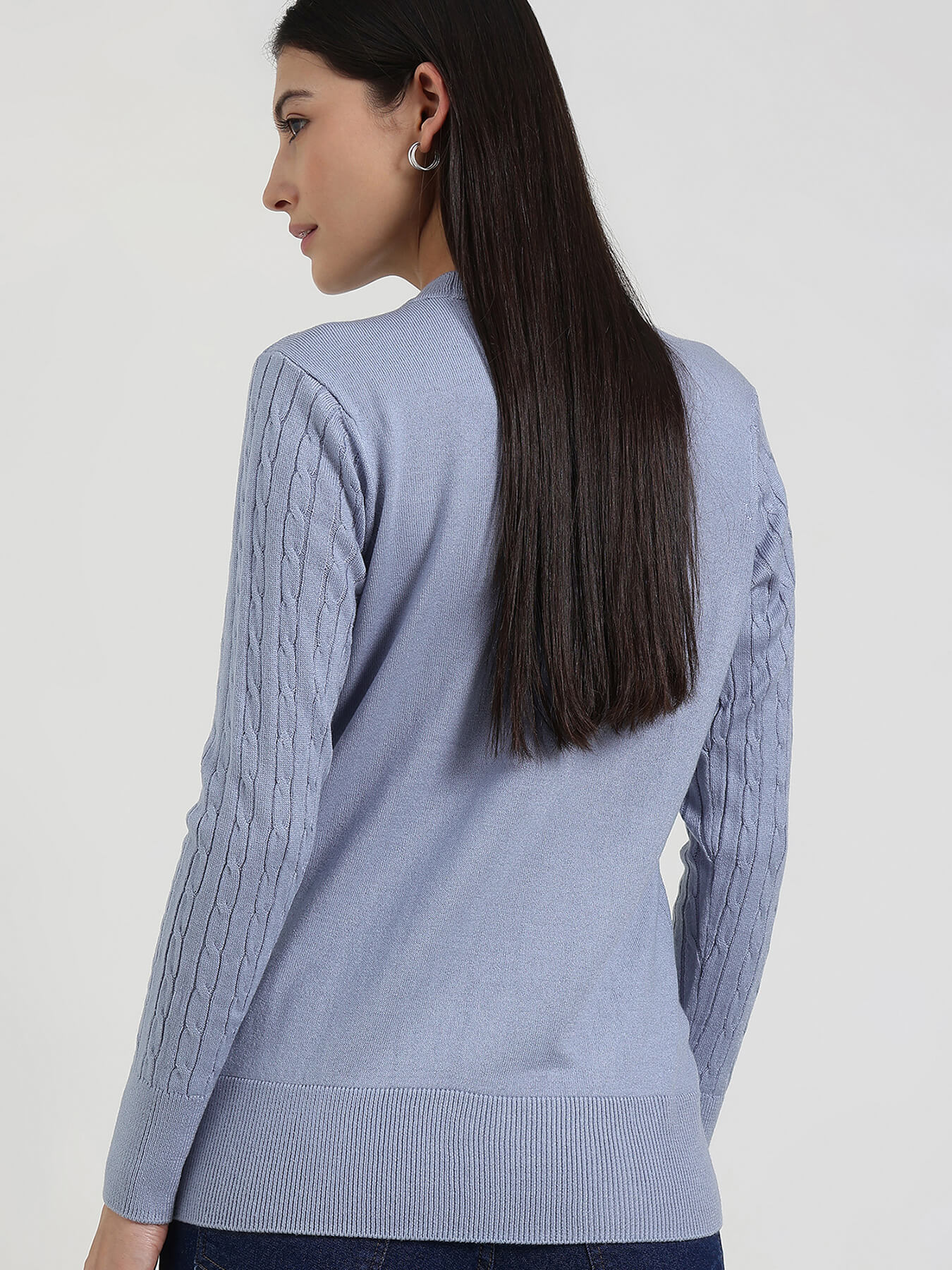 LivSoft Round Neck Sweater - Light Blue