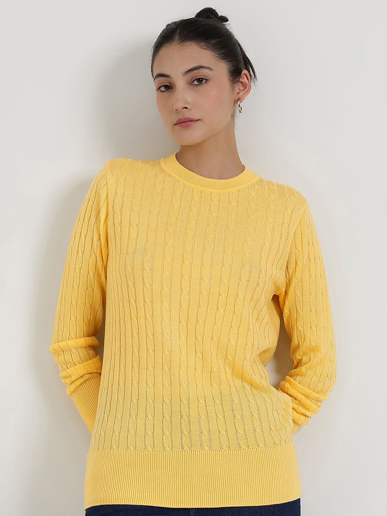 LivSoft Round Neck Sweater - Yellow