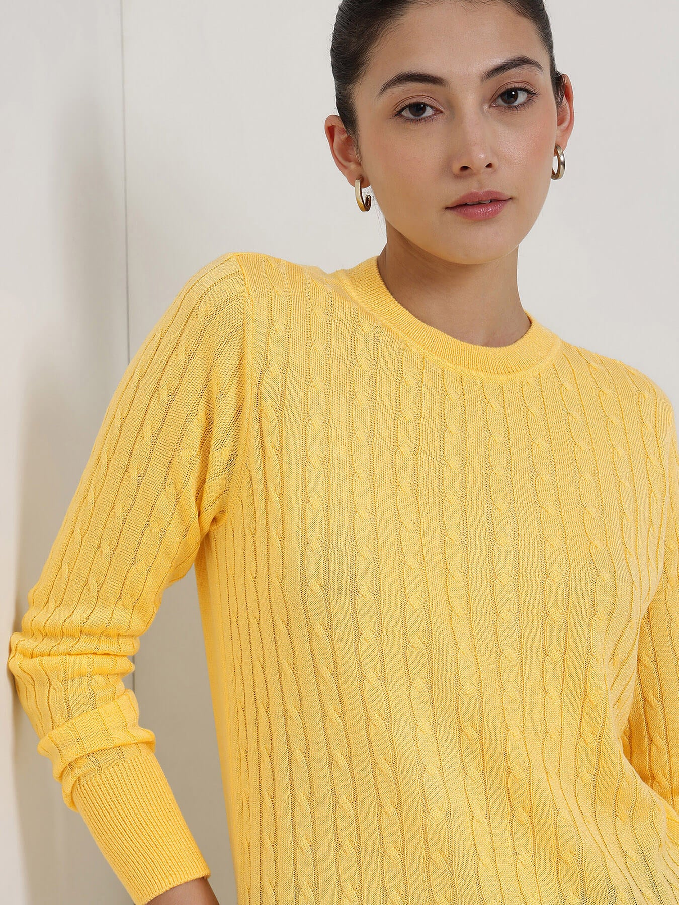 LivSoft Round Neck Sweater - Yellow