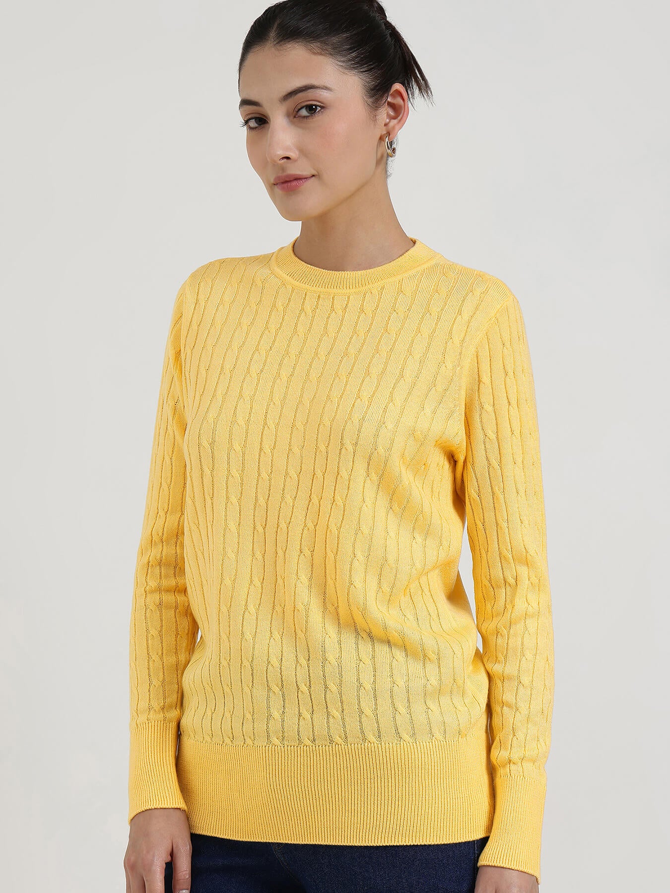 LivSoft Round Neck Sweater - Yellow