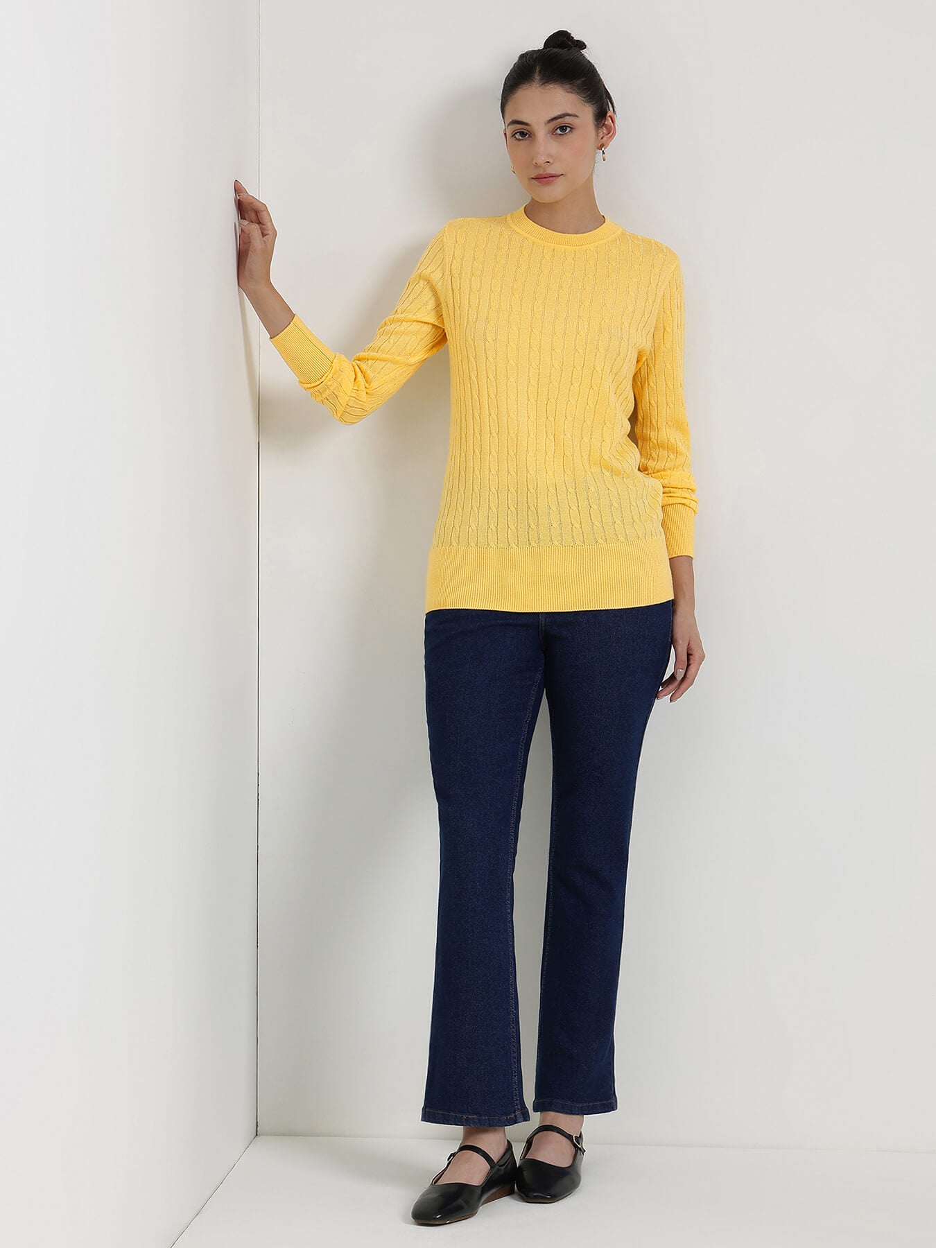 LivSoft Round Neck Sweater - Yellow