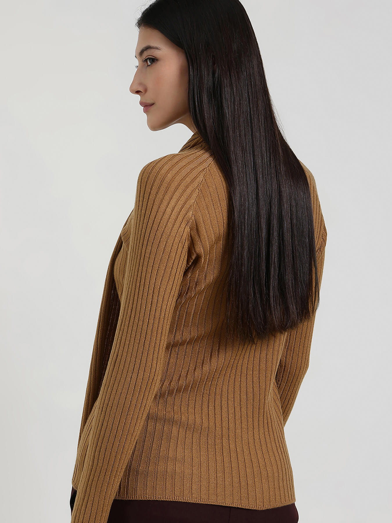 LivSoft High Neck Sweater - Light Brown