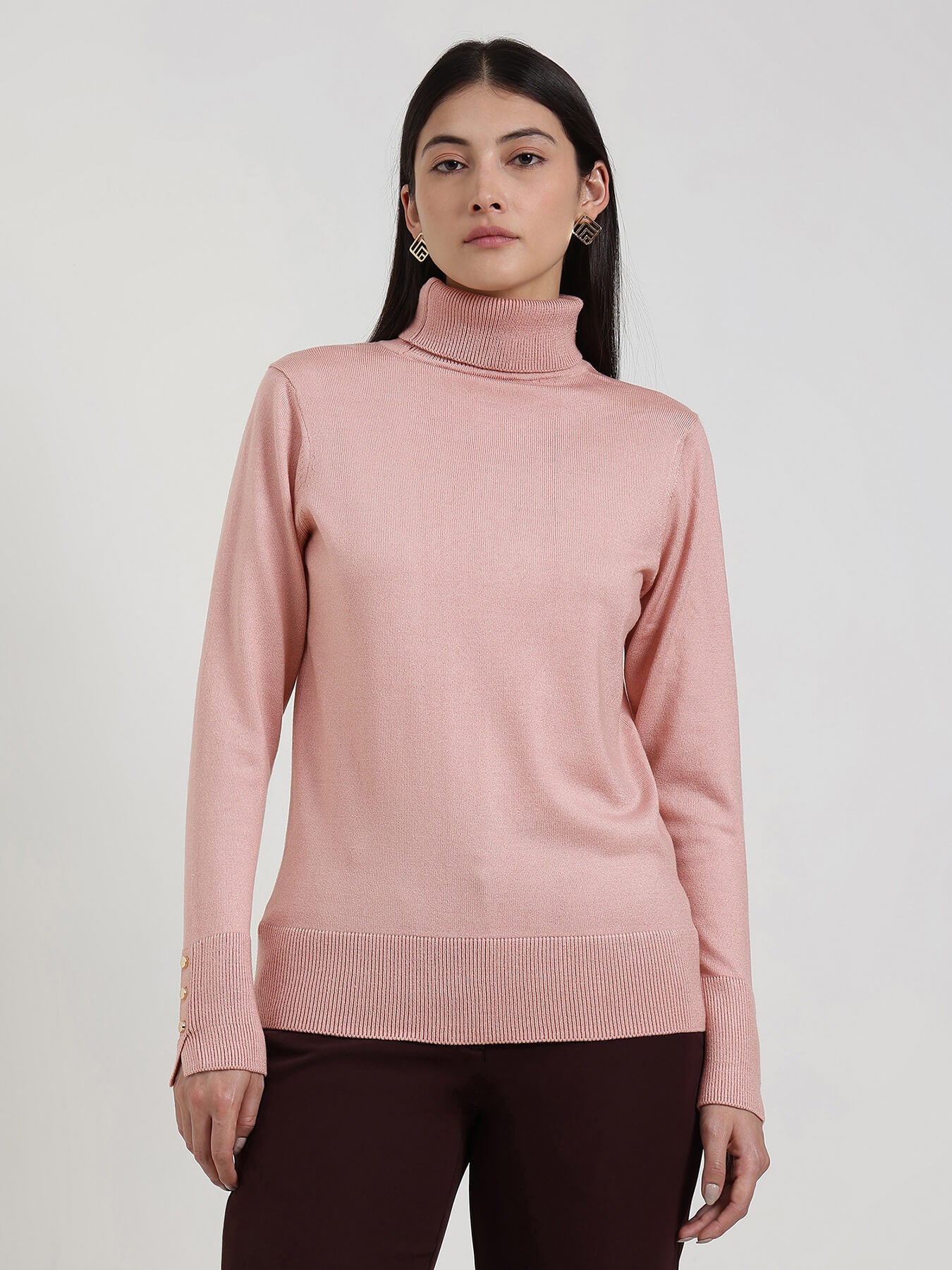 LivSoft Turtle Neck Sweater - Pink