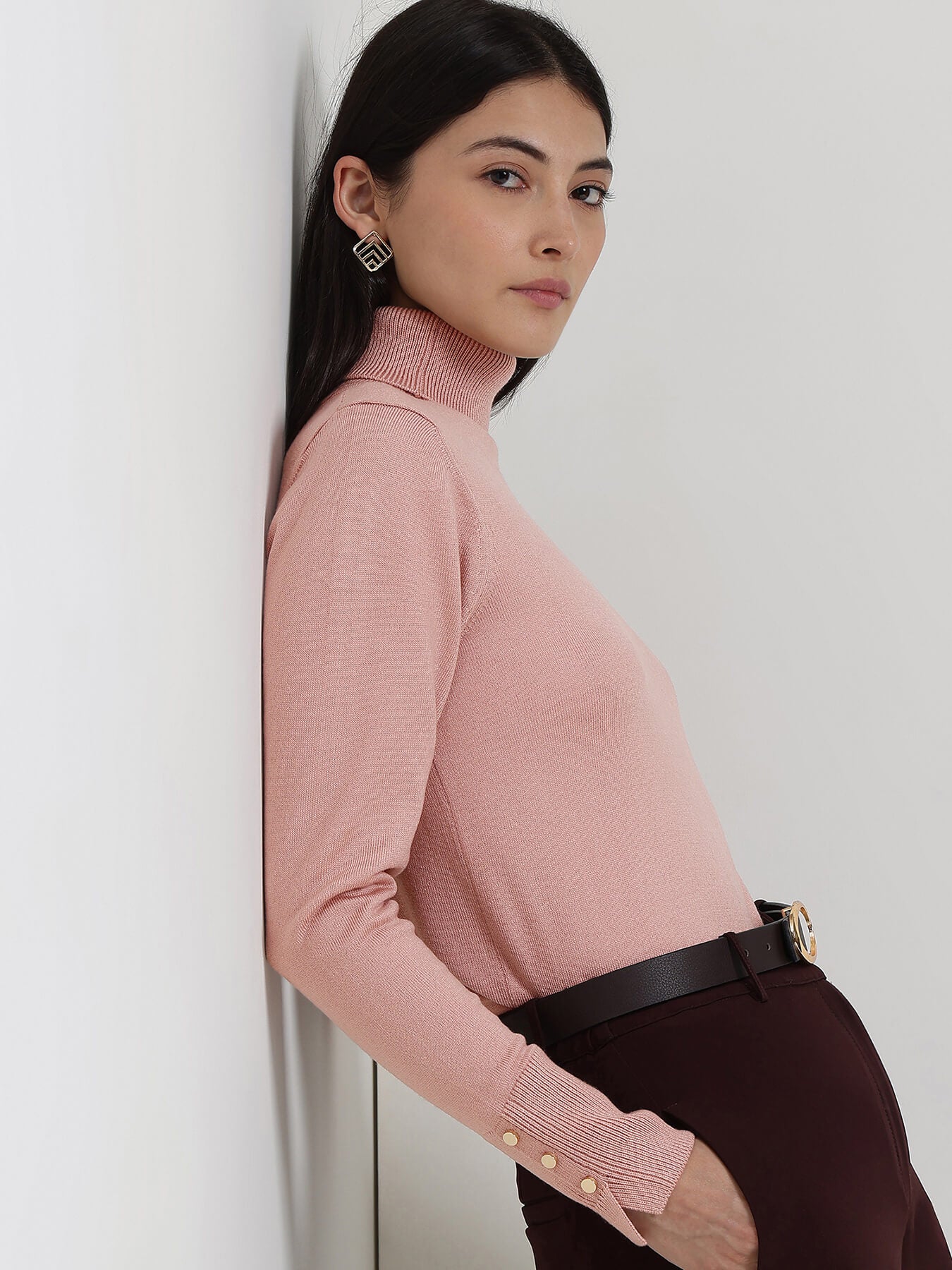 LivSoft Turtle Neck Sweater - Pink
