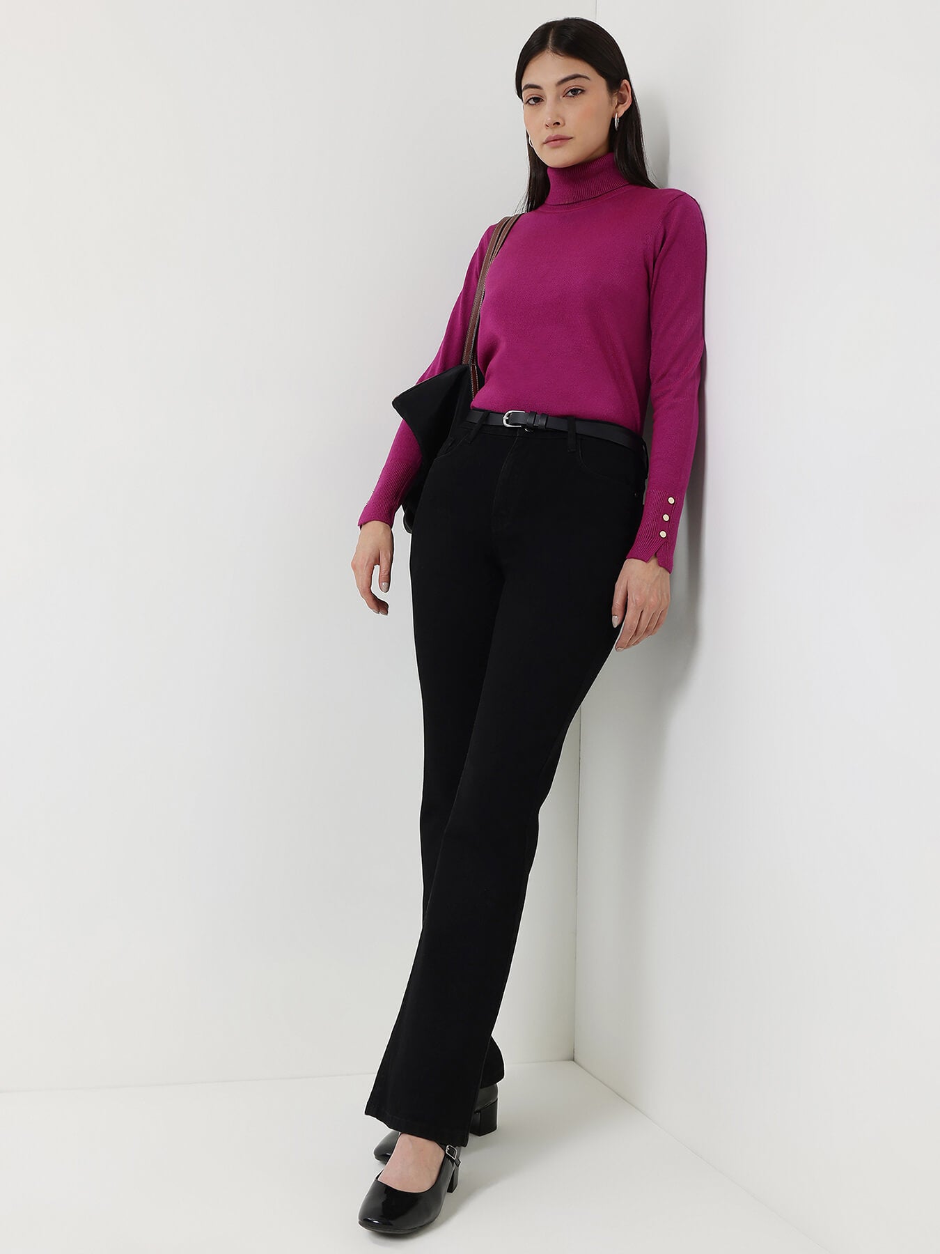 LivSoft Turtle Neck Sweater - Magenta