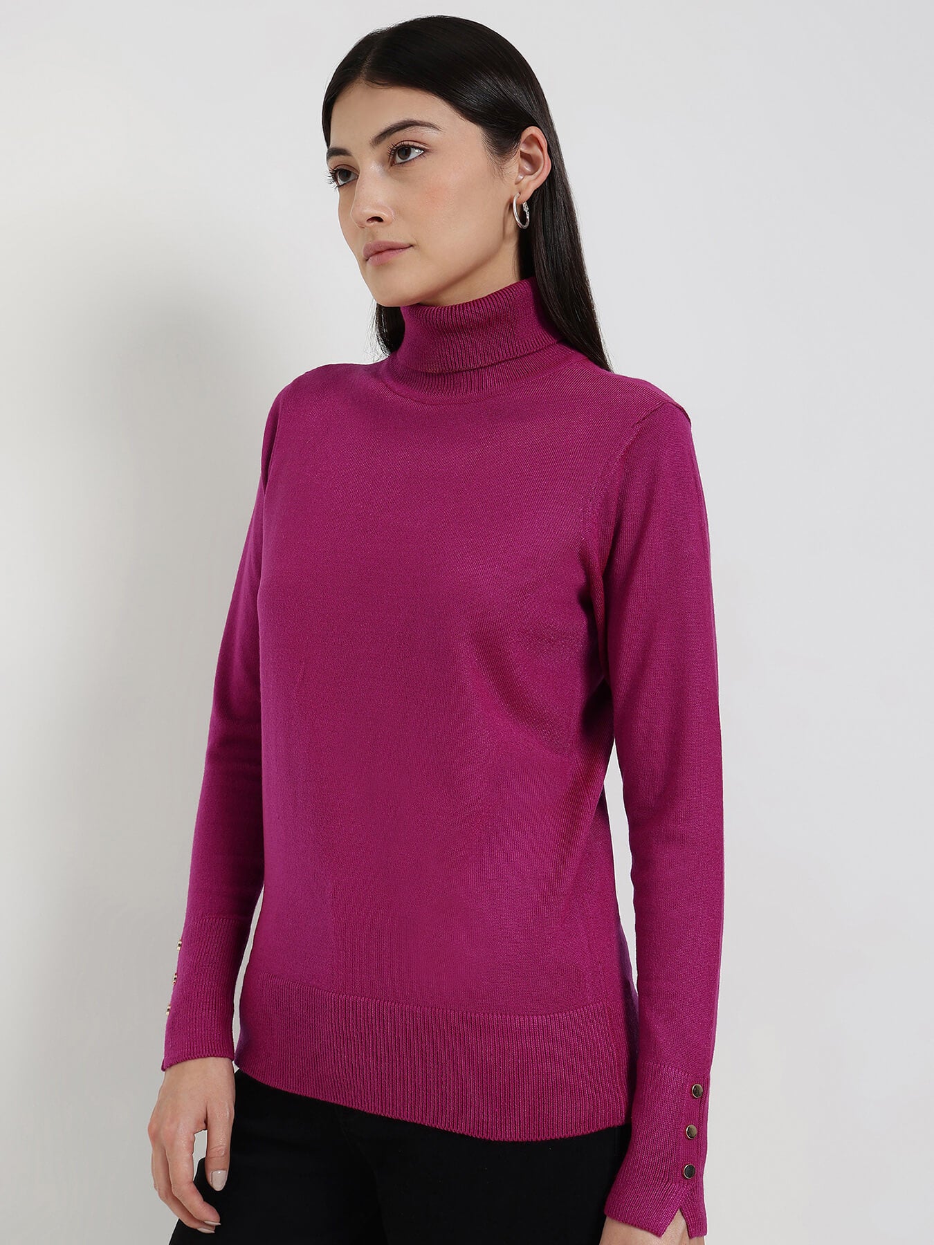 LivSoft Turtle Neck Sweater - Magenta