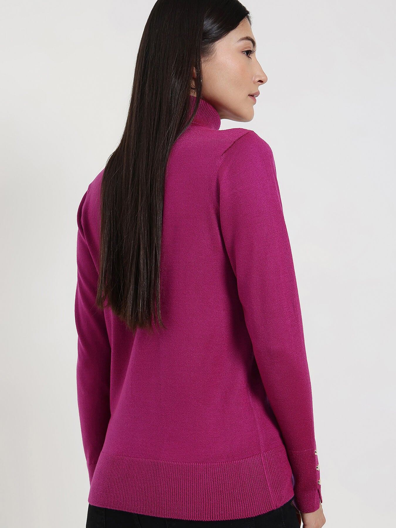 LivSoft Turtle Neck Sweater - Magenta