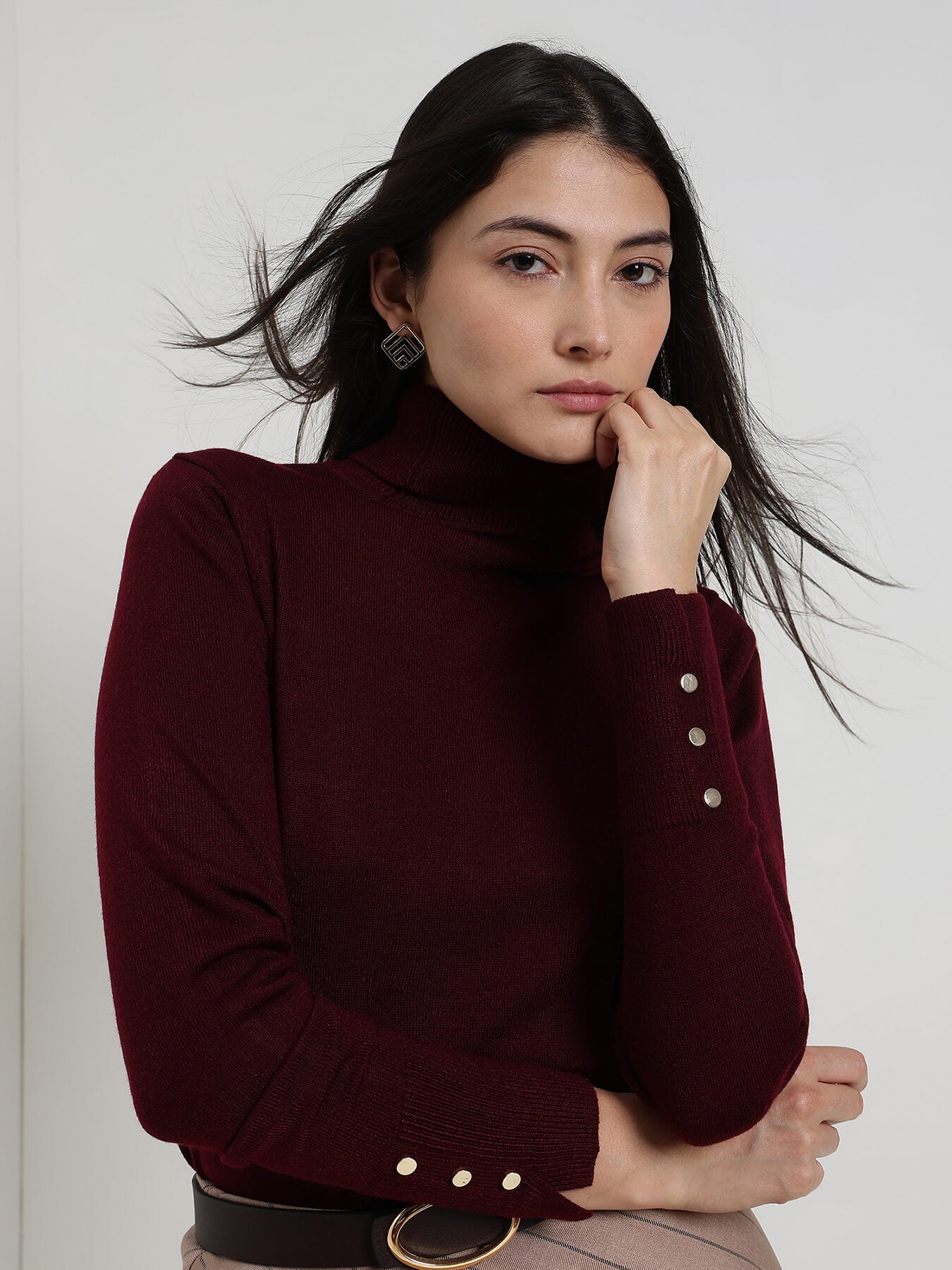 LivSoft Turtle Neck Sweater - Maroon