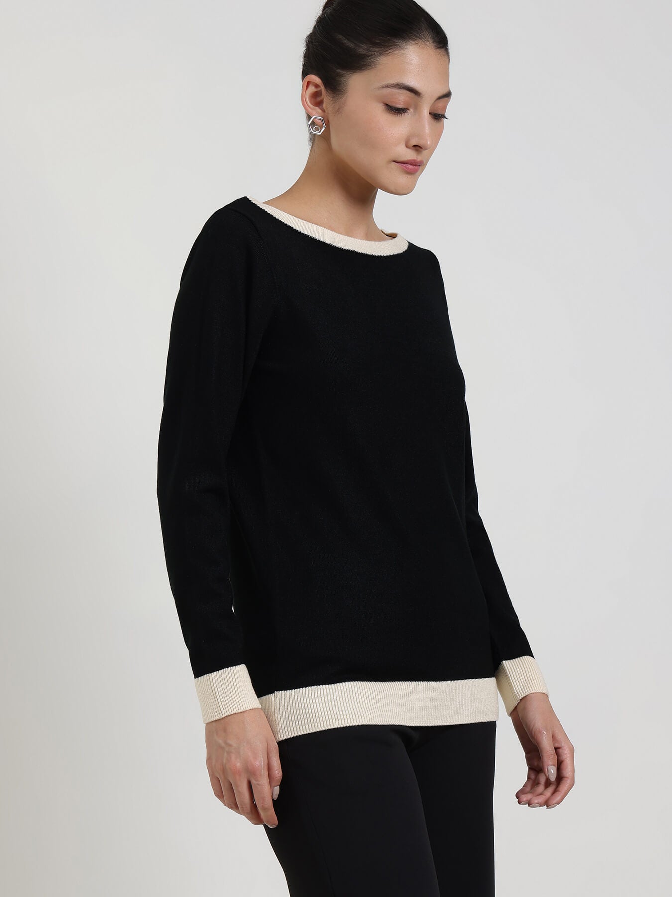 LivSoft Boat Neck Sweater - Black