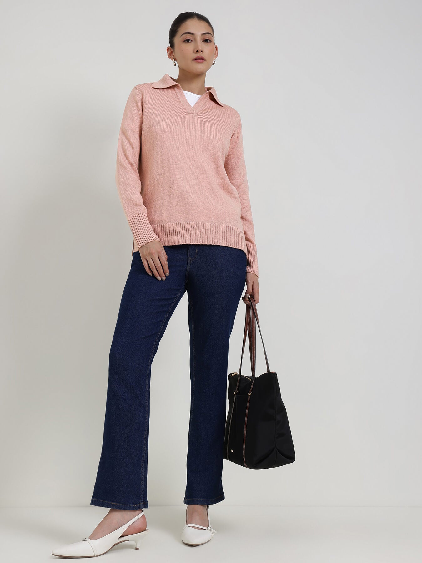 LivSoft Polo Neck Sweater - Pink