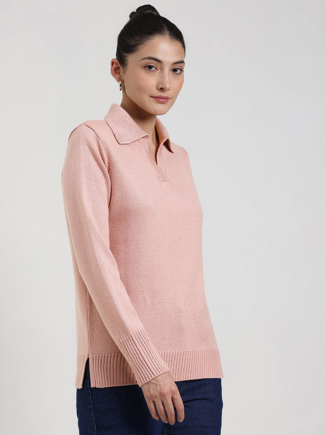 LivSoft Polo Neck Sweater - Pink