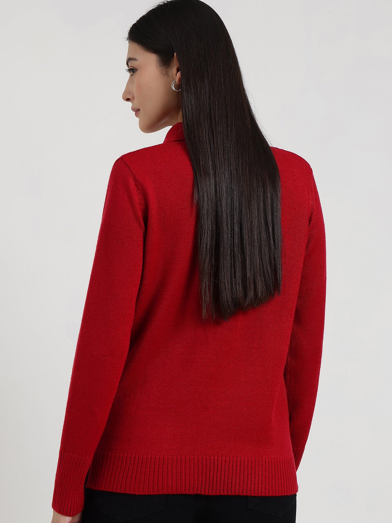 LivSoft Polo Neck Sweater - Red