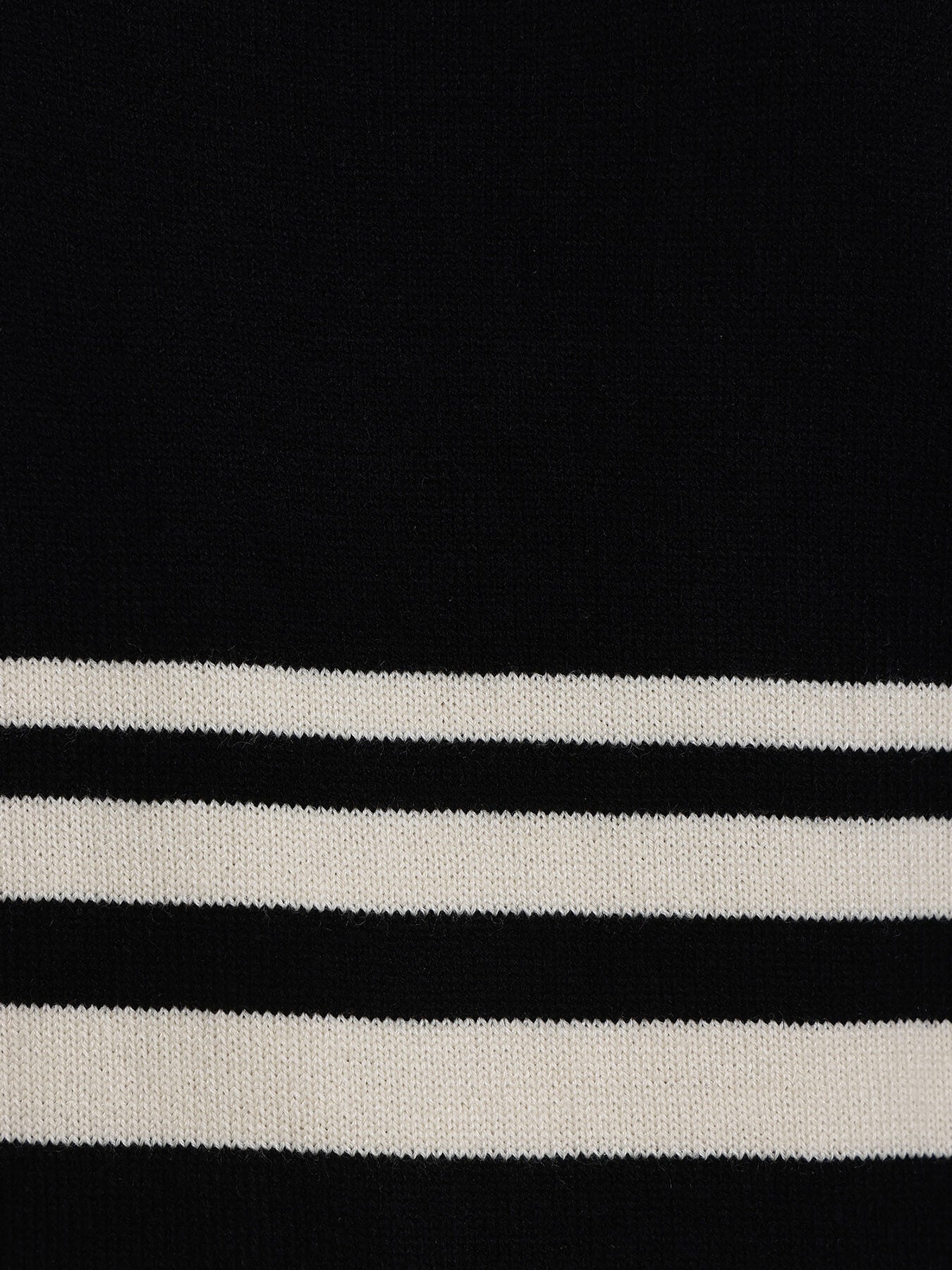 LivSoft Striped Round Neck Sweater - Black