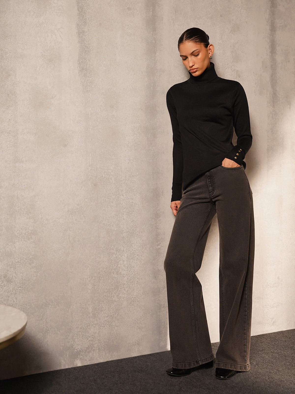 Livsoft Essential High Neck Sweater - Black