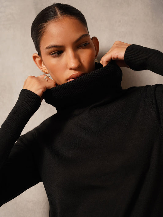Livsoft Essential High Neck Sweater - Black