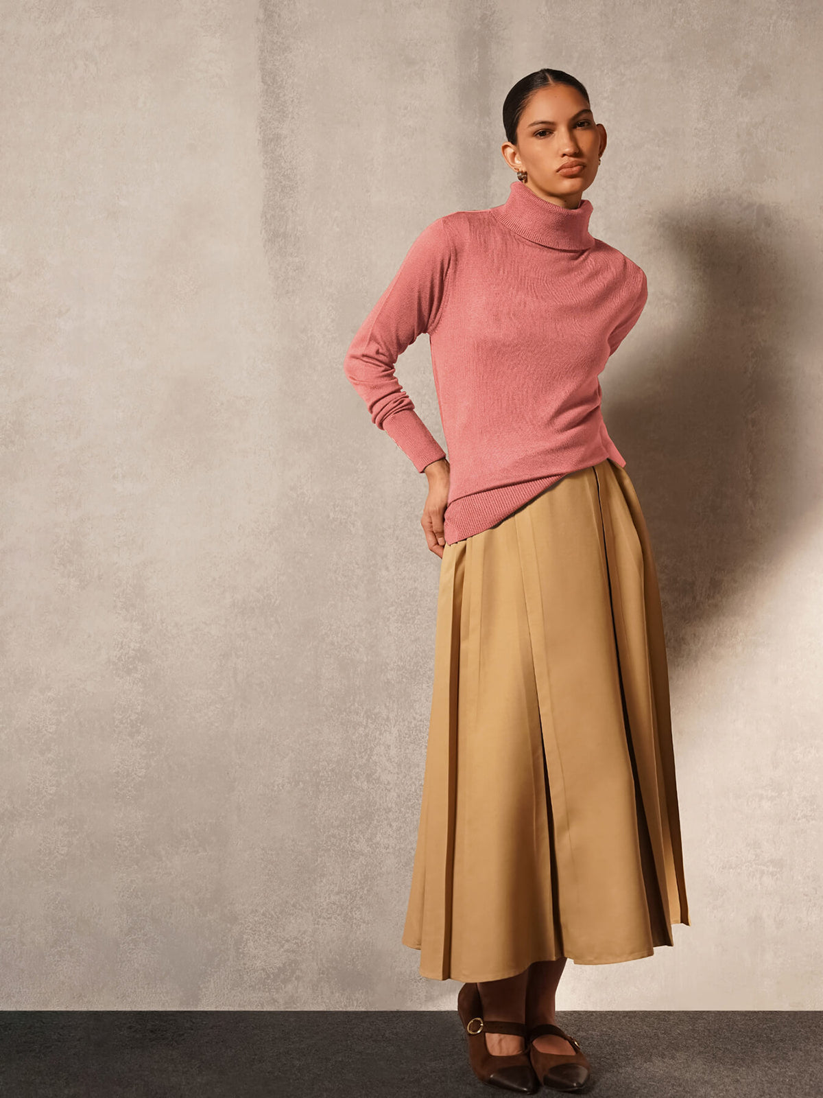 Livsoft Essential High Neck Sweater - Peach