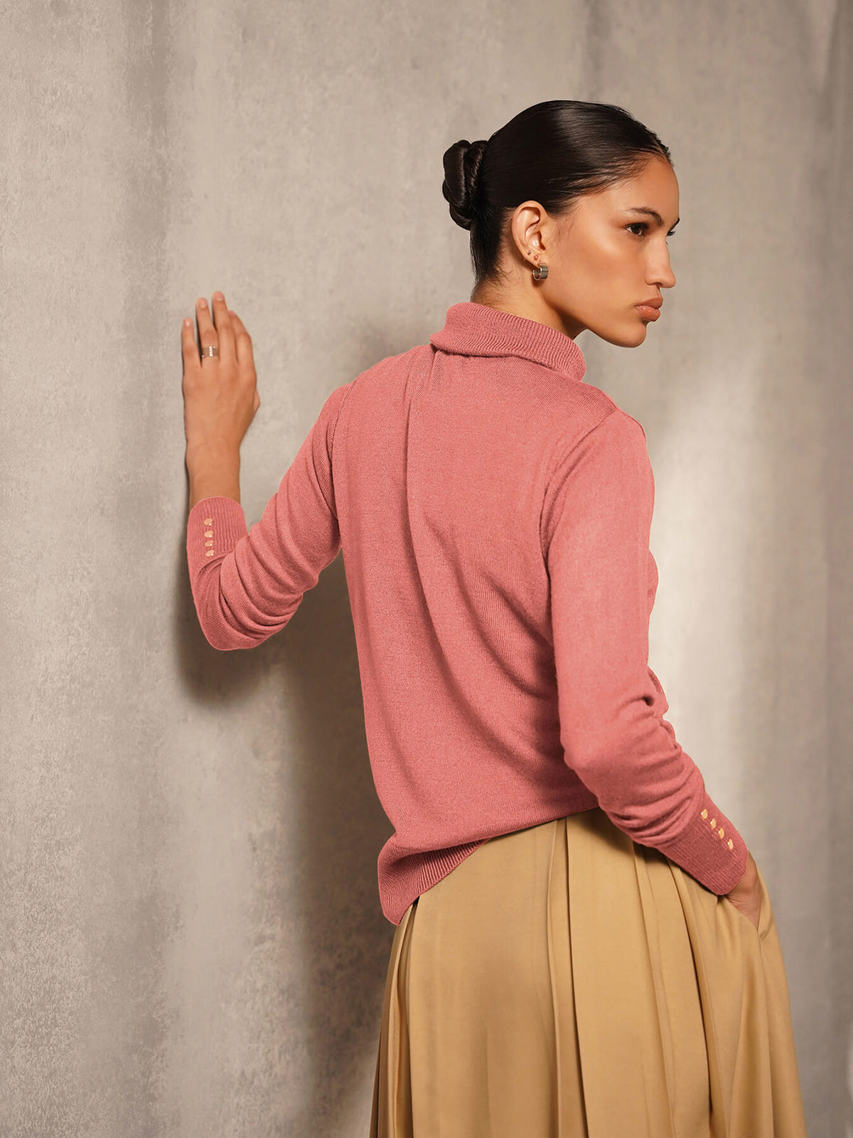 Livsoft Essential High Neck Sweater - Peach