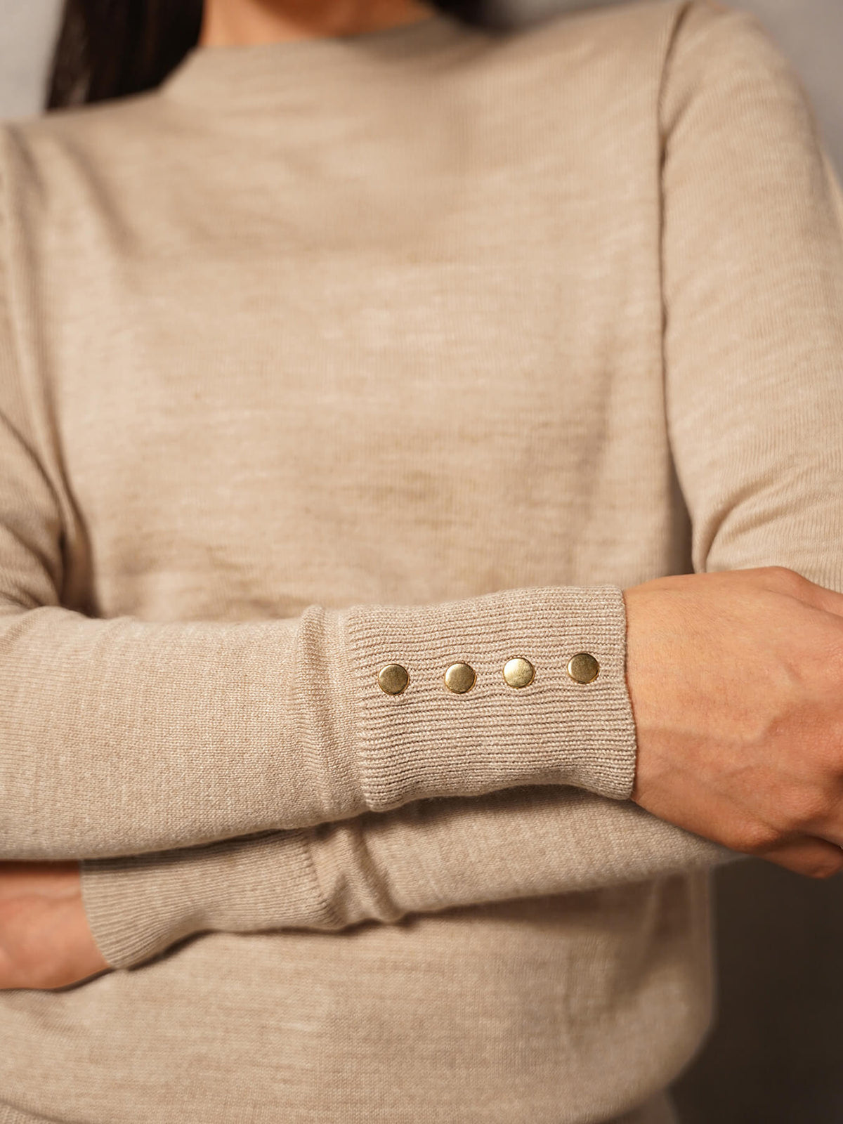 Livsoft Essential Crew Neck Sweater- Beige