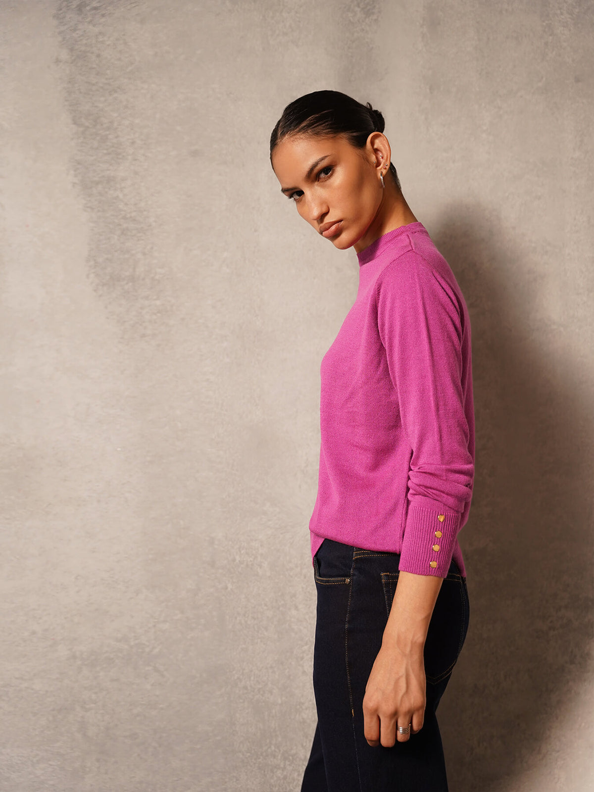 Livsoft Essential Crew Neck Sweater- Magenta