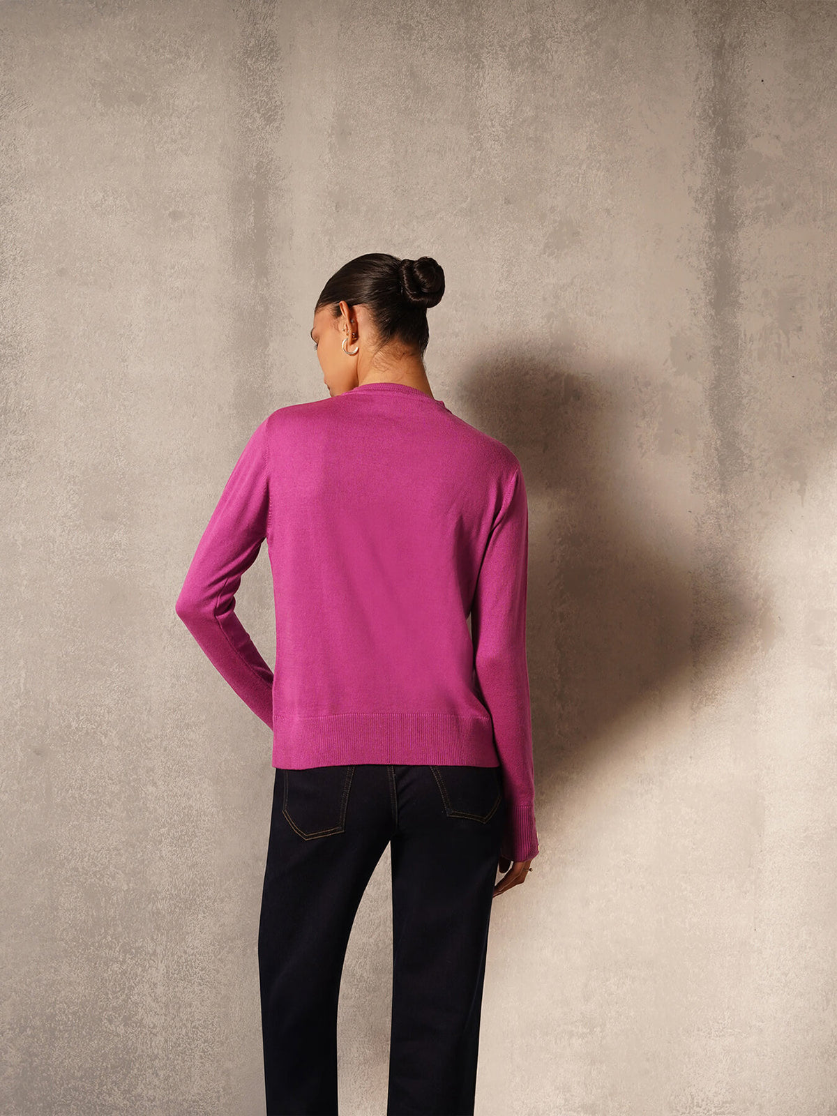 Livsoft Essential Crew Neck Sweater- Magenta