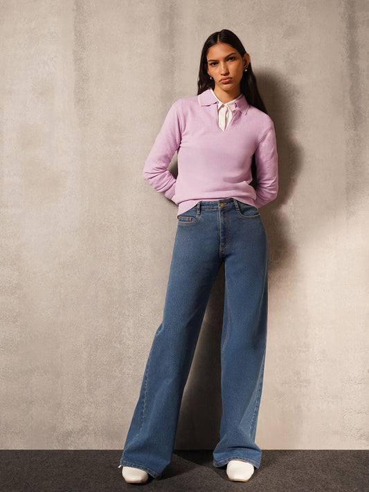 Ultra Livsoft Polo Sweater- Lavender