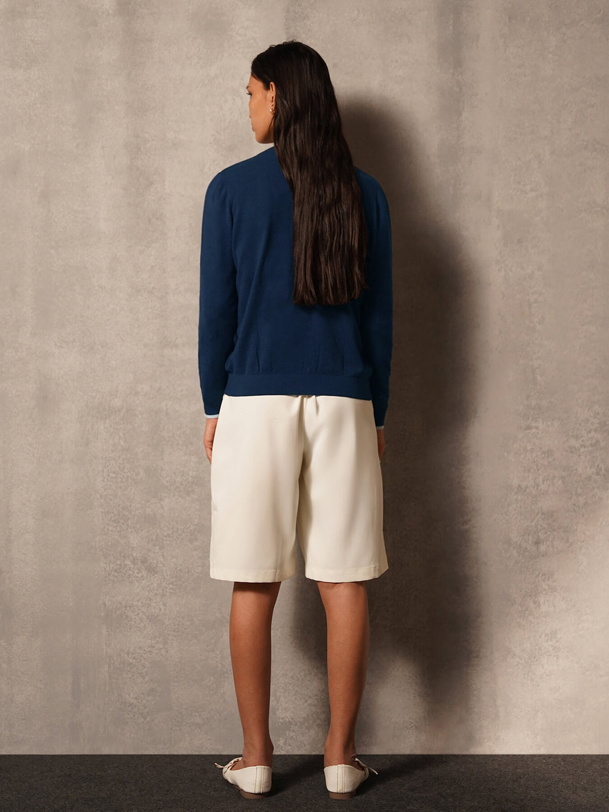Livsoft Essential V Neck Sweater- Navy
