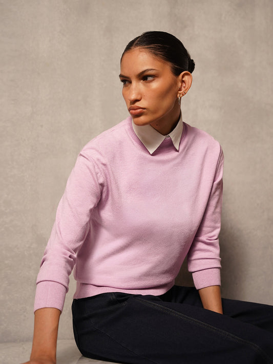 Livsoft Essential Crew Neck Pullover- Lavender