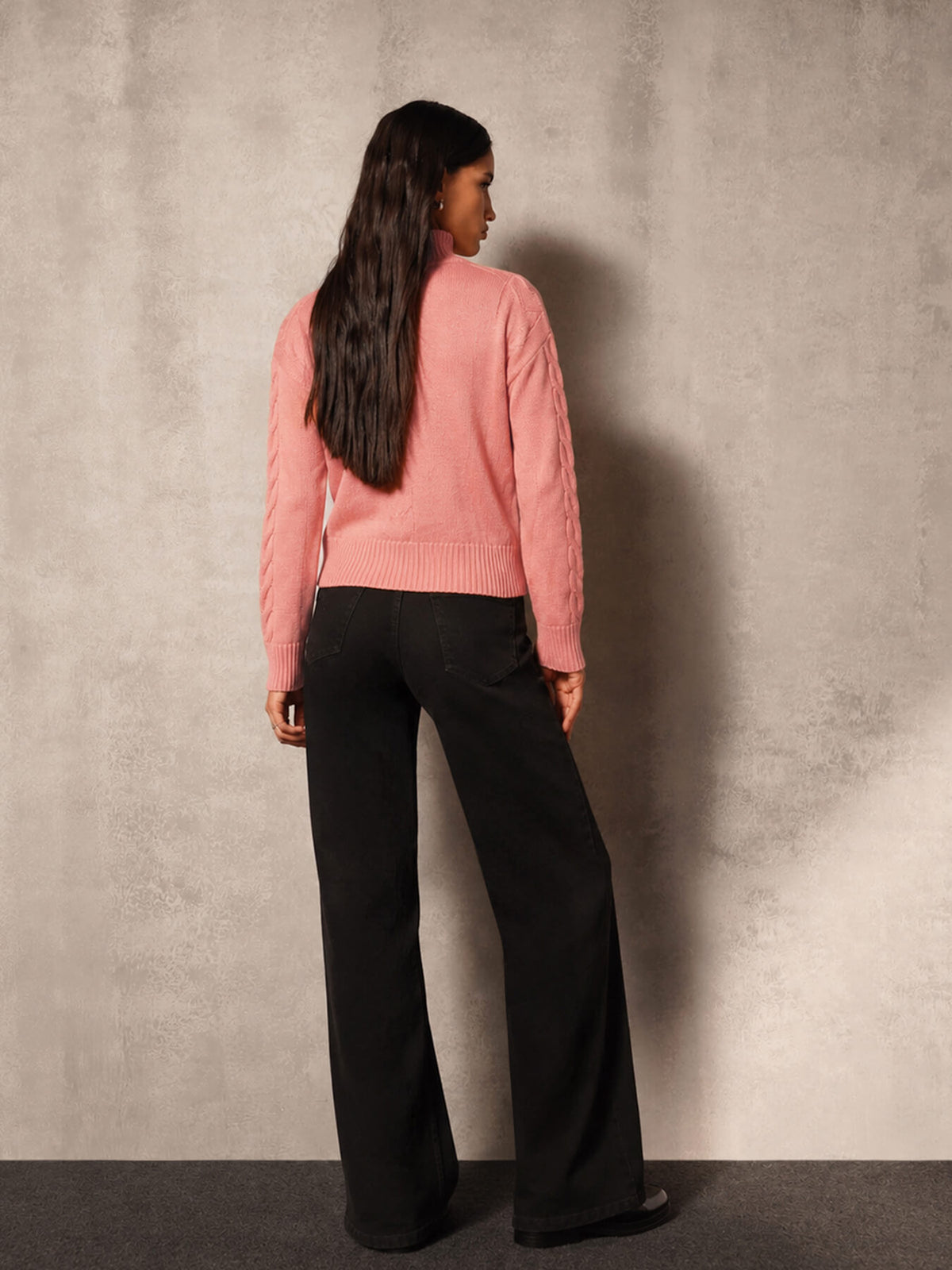 Ultra Livsoft Cable Knit Sweater- Peach