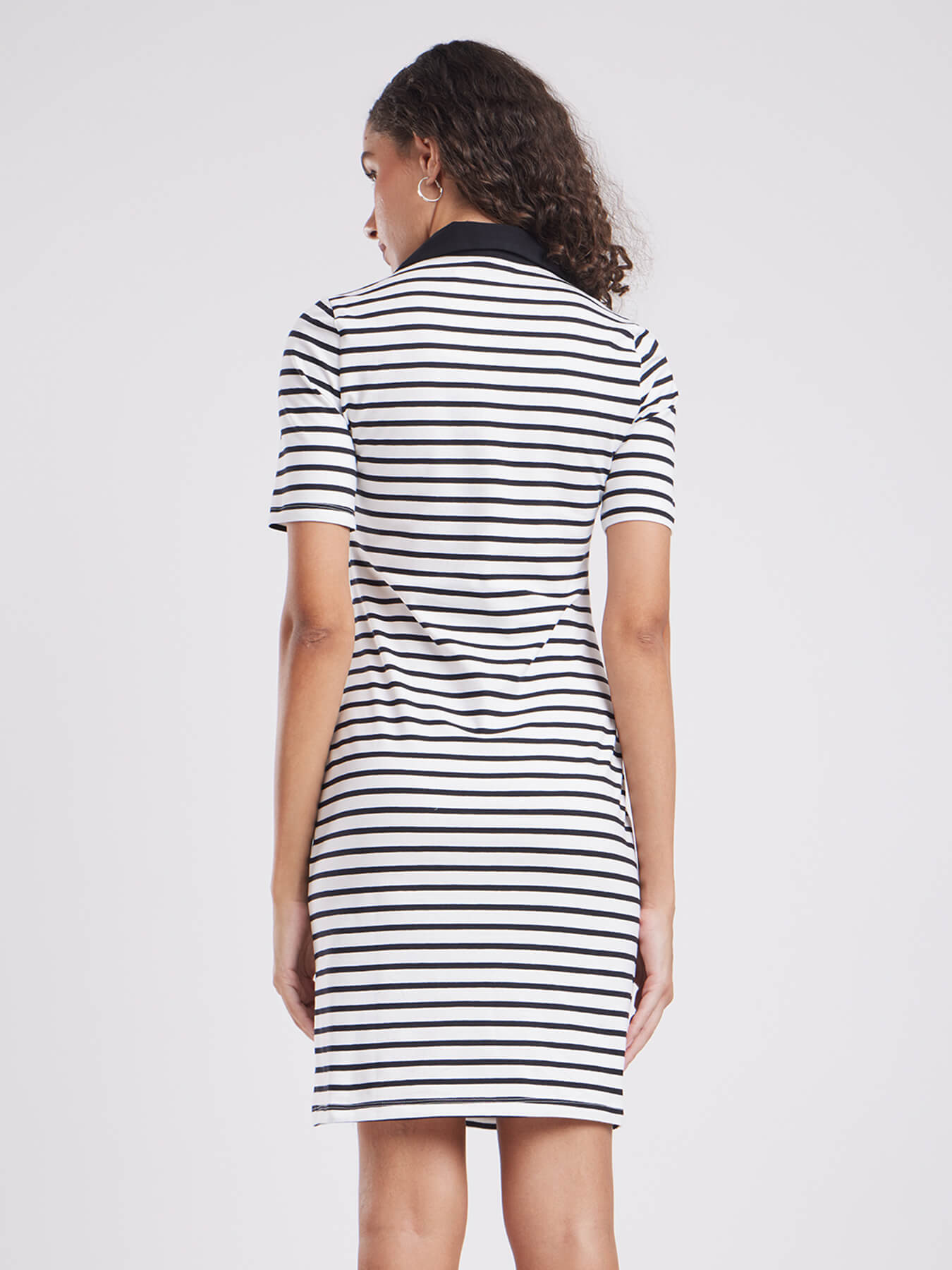 Cotton Striped Dress - White And Black