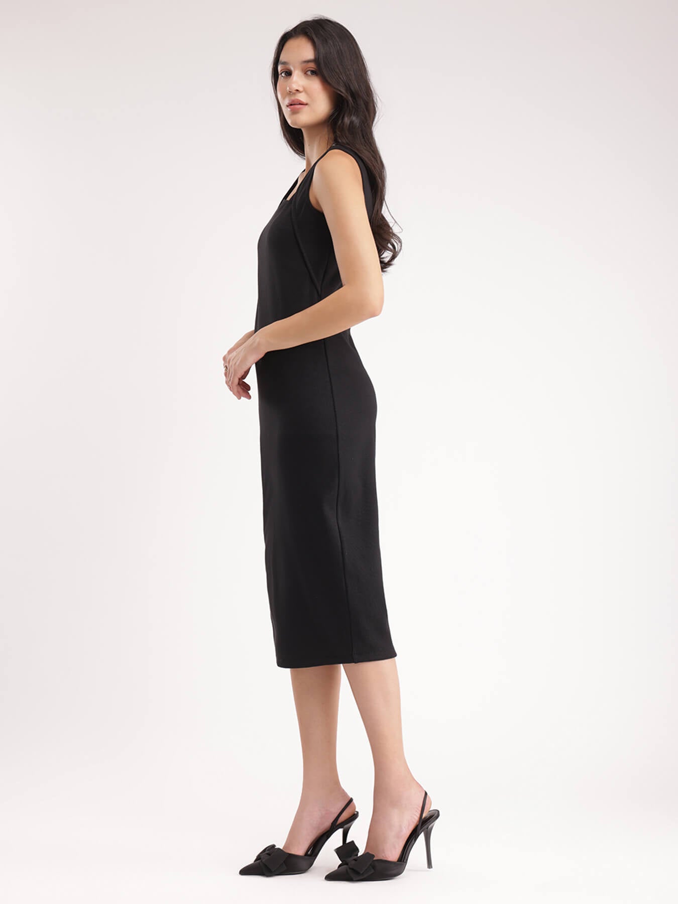 Bodycon Knitted Dress - Black
