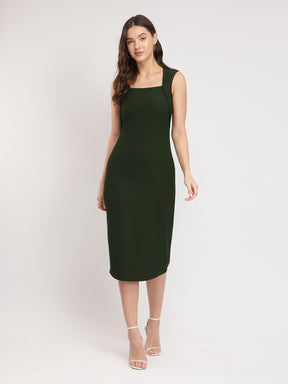 Bodycon Knitted Dress - Green