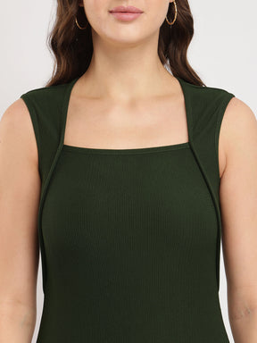 Bodycon Knitted Dress - Green