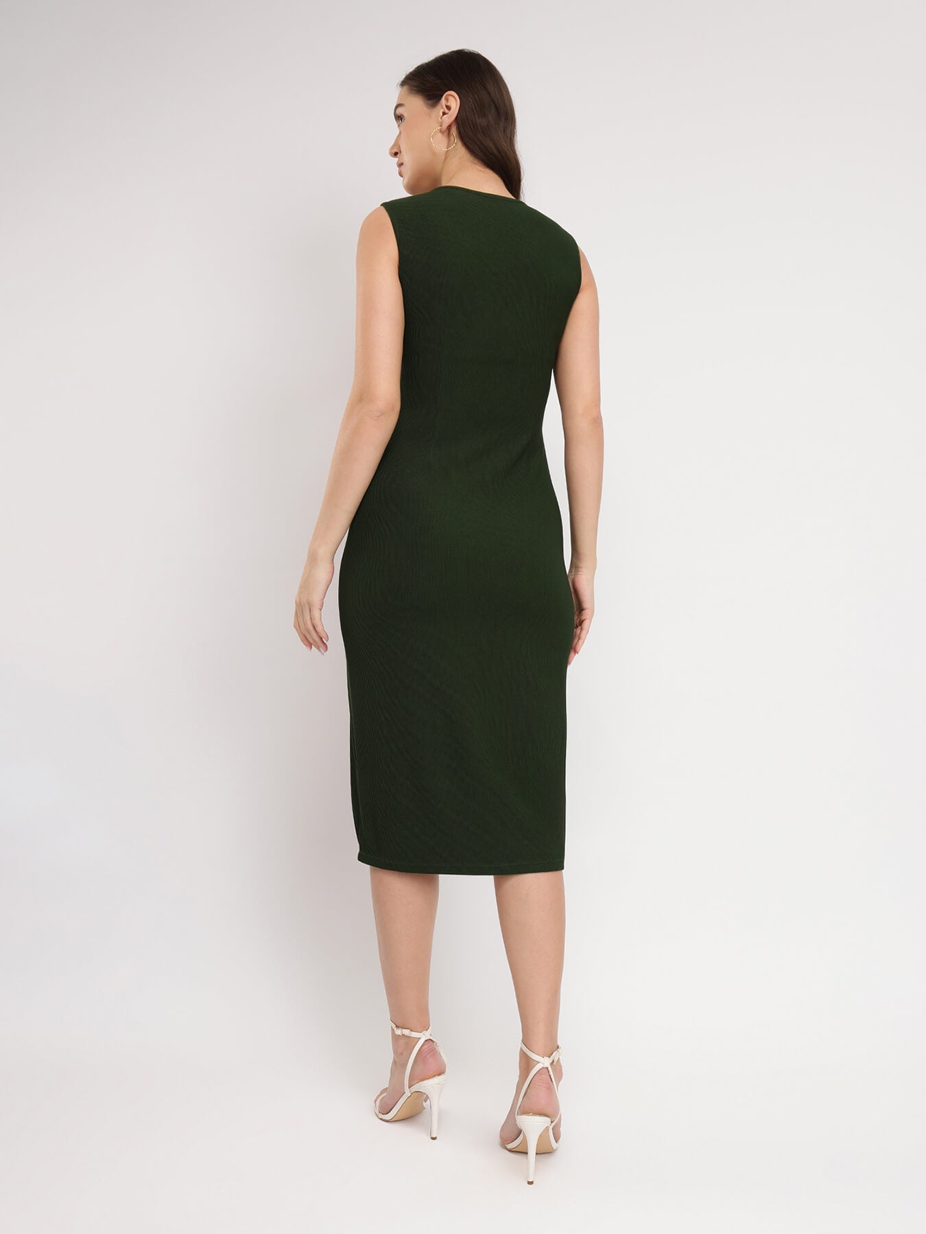 Bodycon Knitted Dress - Green