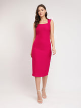 Bodycon Knitted Dress - Fuchsia