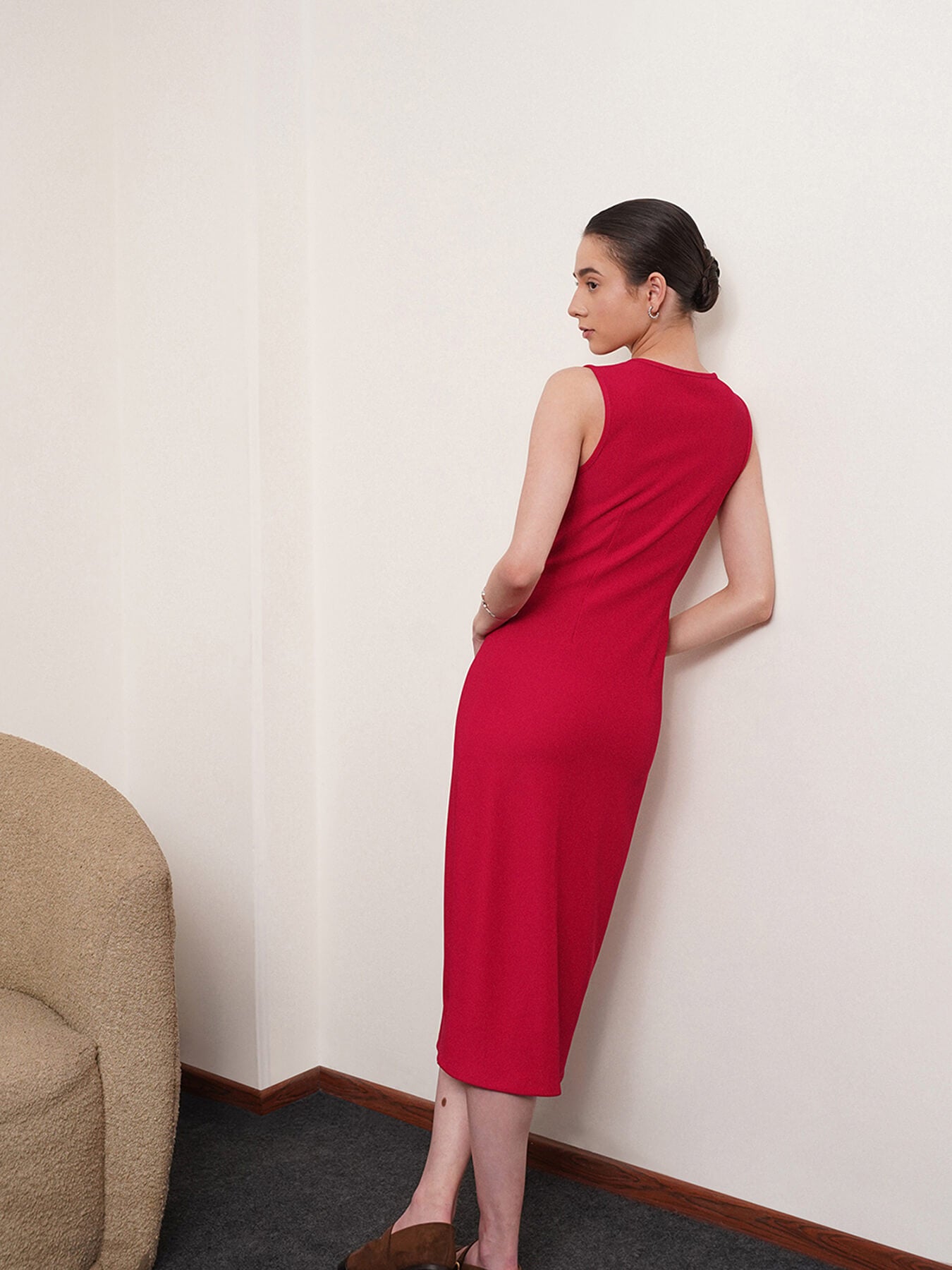 Bodycon Knitted Dress - Fuchsia