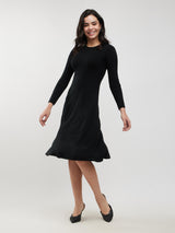 LivSoft Fit And Flare Sweater Dress - Black