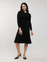 LivSoft Fit And Flare Sweater Dress - Black