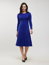 LivSoft Fit And Flare Sweater Dress - Blue