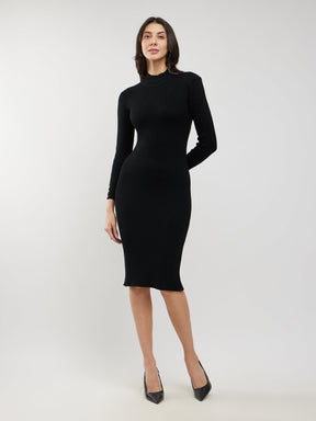 LivSoft Bodycon Sweater Dress - Black