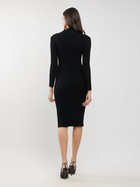 LivSoft Bodycon Sweater Dress - Black