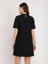 Knitted Shift Dress - Black