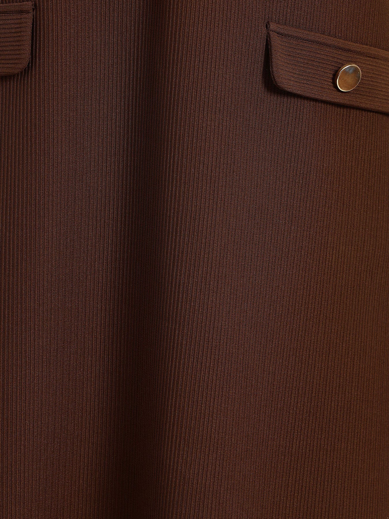 Round Neck Shift Dress - Brown