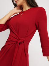 Stretchable Tie-Up Dress - Red