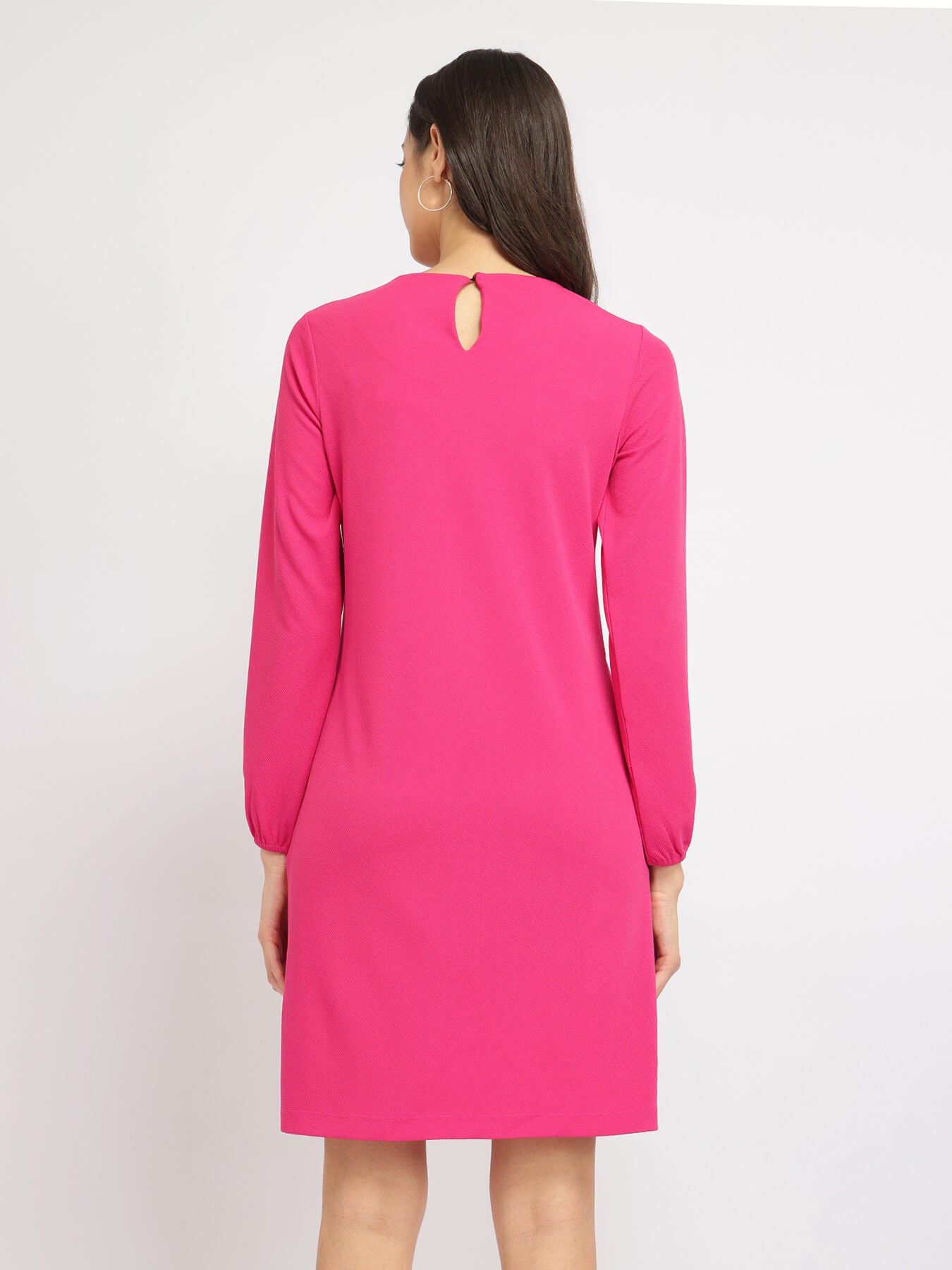 Jersey Shift Dress - Fuchsia