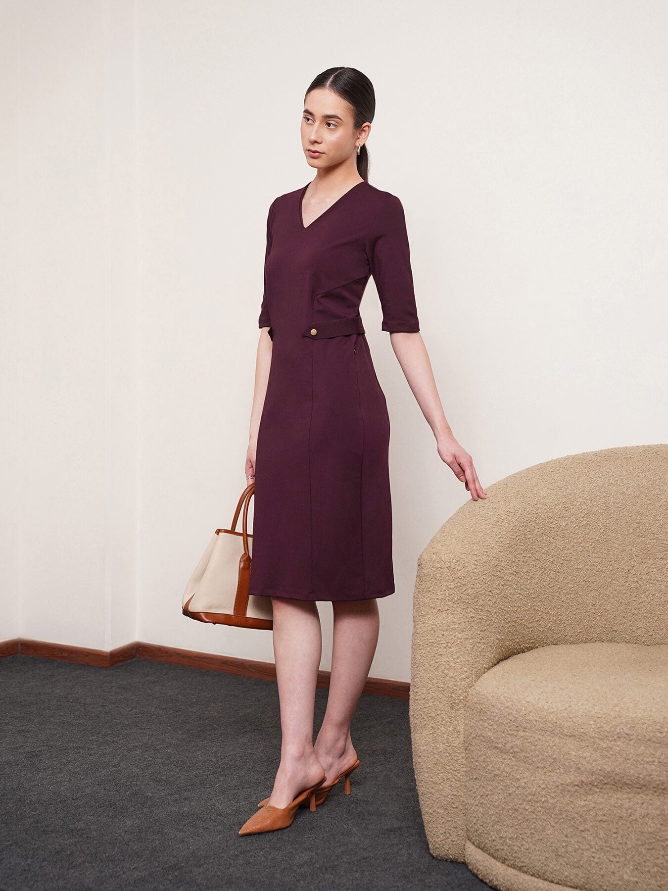 Bodycon Dress - Maroon