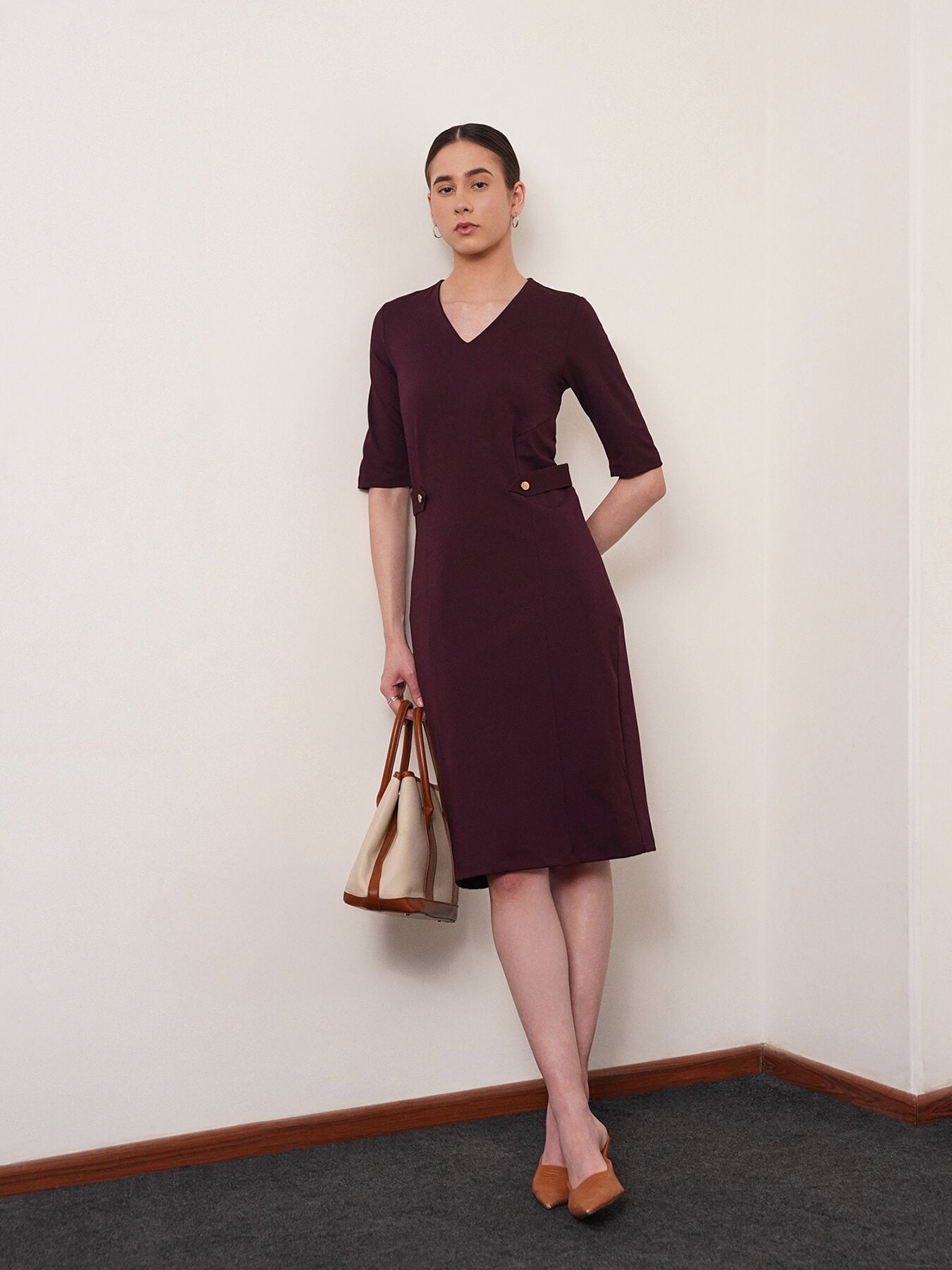 Bodycon Dress - Maroon