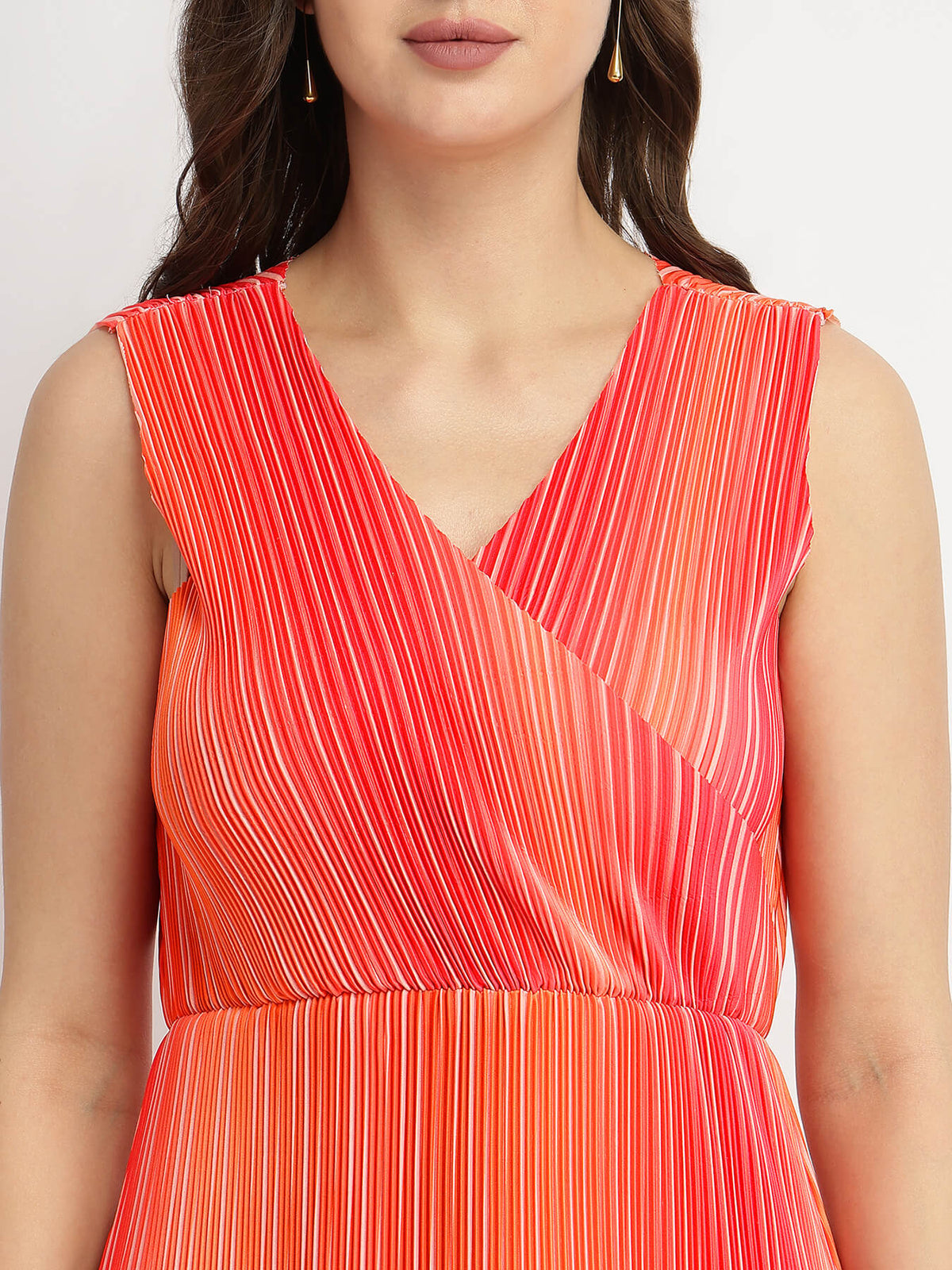 Pleated Ombre Dress - Pink